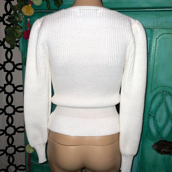 Vintage 70s Cream Retro Sweater - Picture 2 of 5